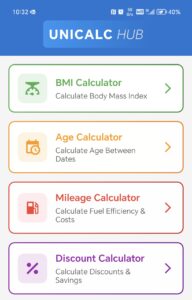 Main Unicalc Dashboard